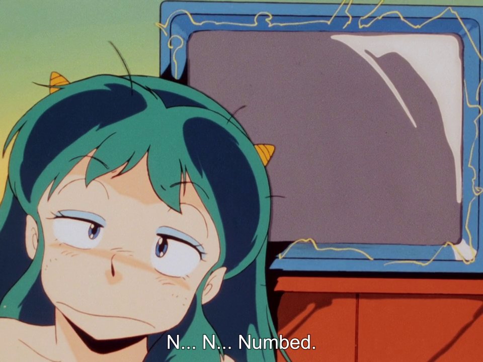 Ochan30's tweet photo. Lum got hit with Stun Spore. It was VERY effective.
#UruseiYatsura #LUM #ThoseObnoxiousAliens #Episode148 #AnimeRetroRewatch @DigiRanma https://t.co/JcoRKwuCHK