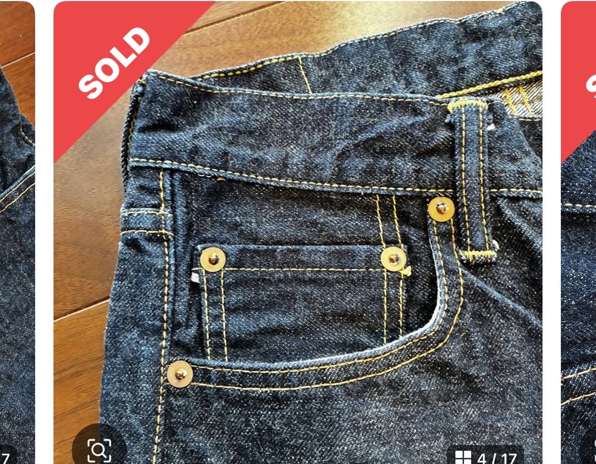 本日は👖ジーパン、いいね24👍¥7,500 検索及び閲覧数すごかった