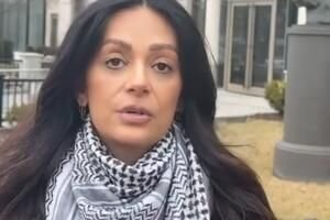 norbayuv's tweet photo. شناسایی هویت زنی که سخنرانی شاهزاده رضا پهلوی را قطع کرد:«بیتا» - یکی از فعالان گروه رادیکال چپ «کد پینک» https://t.co/r74WA1WP7r