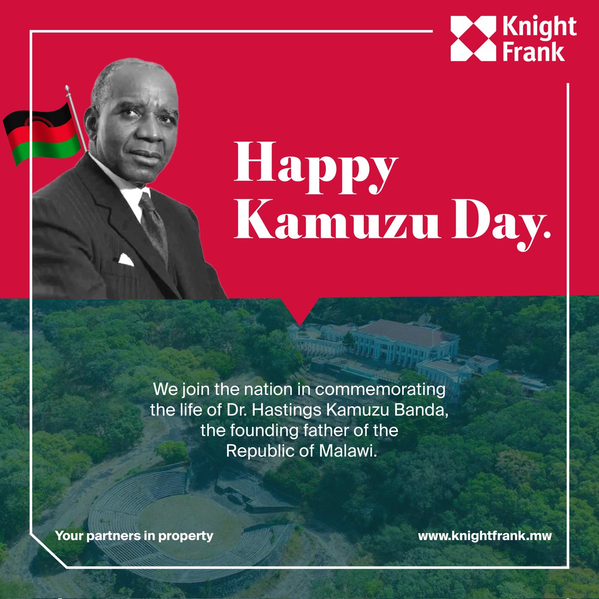KnightFrankMw's tweet photo. #HappyKamuzuDay 

May this day inspire reflection, unity and purpose. https://t.co/umTcjFMInM