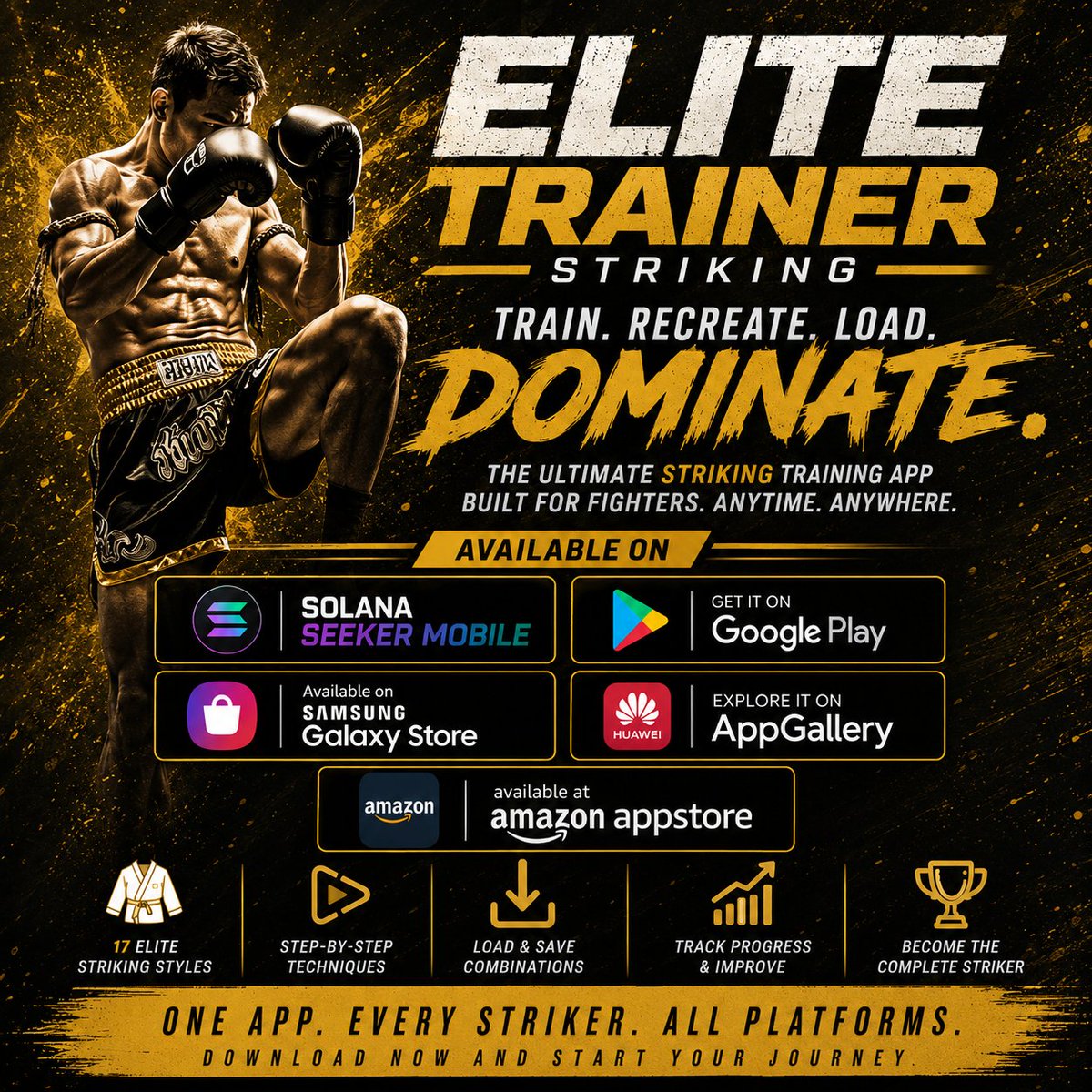 E_TrainerApps's tweet photo. 🔥 ELITE TRAINER STRIKING 🔥

One app. Every striker. All platforms. 🥊

Now available on Solana Seeker Mobile, Google Play, Samsung Galaxy Store, Huawei AppGallery &amp; Amazon Appstore.

#EliteTrainerStriking #MuayThai #Boxing #Kickboxing #FightTraining https://t.co/9W0oirXch4