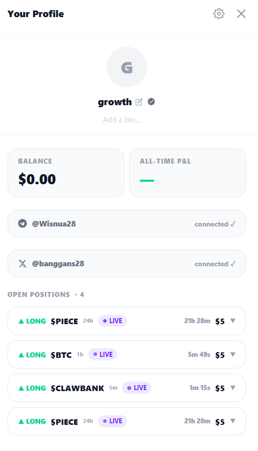BangGans28's tweet photo. Explored https://t.co/S7AEryQGPH on GenLayer testnet by opening multiple live positions and testing the platform’s social trading flow.

What makes this interesting is how market sentiment and public conviction become part of the experience itself. Instead of just watching narratives form on CT, users can actively express them through longs and shorts.

Tried several positions to explore the interaction loop and honestly the concept feels surprisingly engaging for attention-driven crypto communities so far.
