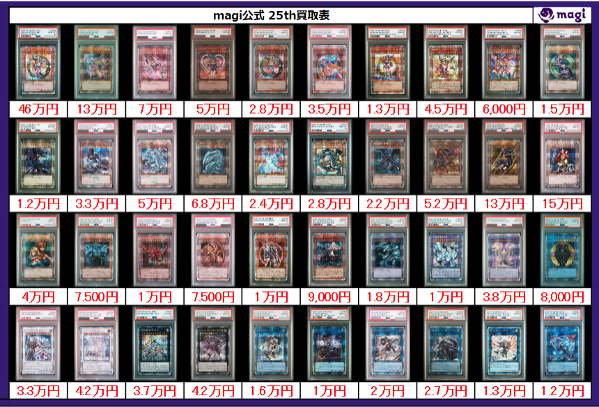 magiなんばマルイ店 遊戯王買取表】 こちら本日有効、遊戯王25th