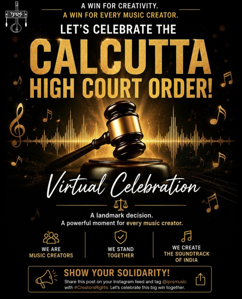 Irshad_Kamil's tweet photo. कल हमने जो ख़ून से लिक्खा 
आज  वही  कानून से लिक्खा
Congratulations to all the Lyricists n Composers. Calcutta High Court's Verdict says Telcom companies cann't exploit songs without getting license from IPRS. Shukriya @Javedakhtarjadu #RakeshNigam @mayurpuri @IPRSmusic team. https://t.co/TMyAreYd1v