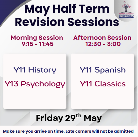 AstreaAcadSheff's tweet photo. ✨Half Term Revision Sessions✨
We're geared up and ready for our half term revision sessions! Are you!? 
Checkout the timetable for each day here! 
Thank you to staff for giving up their time during the holiday for our scholars! 
#AAScommunity #revisiontime #dedication https://t.co/nE7WZpiDb0