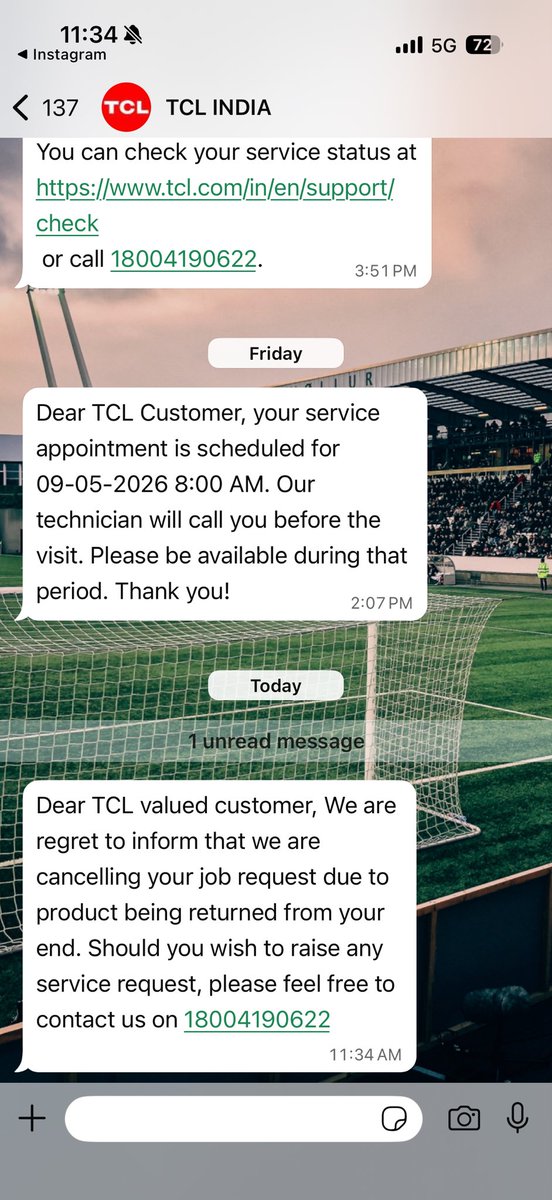 renithr7's tweet photo. Pathetic services and acknowledgement from TCl after literally Calling the support daily to fix a damage they caused after their service. And now nobody is even addressing it. Really bad service and response from TCL. @tcl_india @TCL_Global @jagograhakjago https://t.co/mOIhYVmZjI