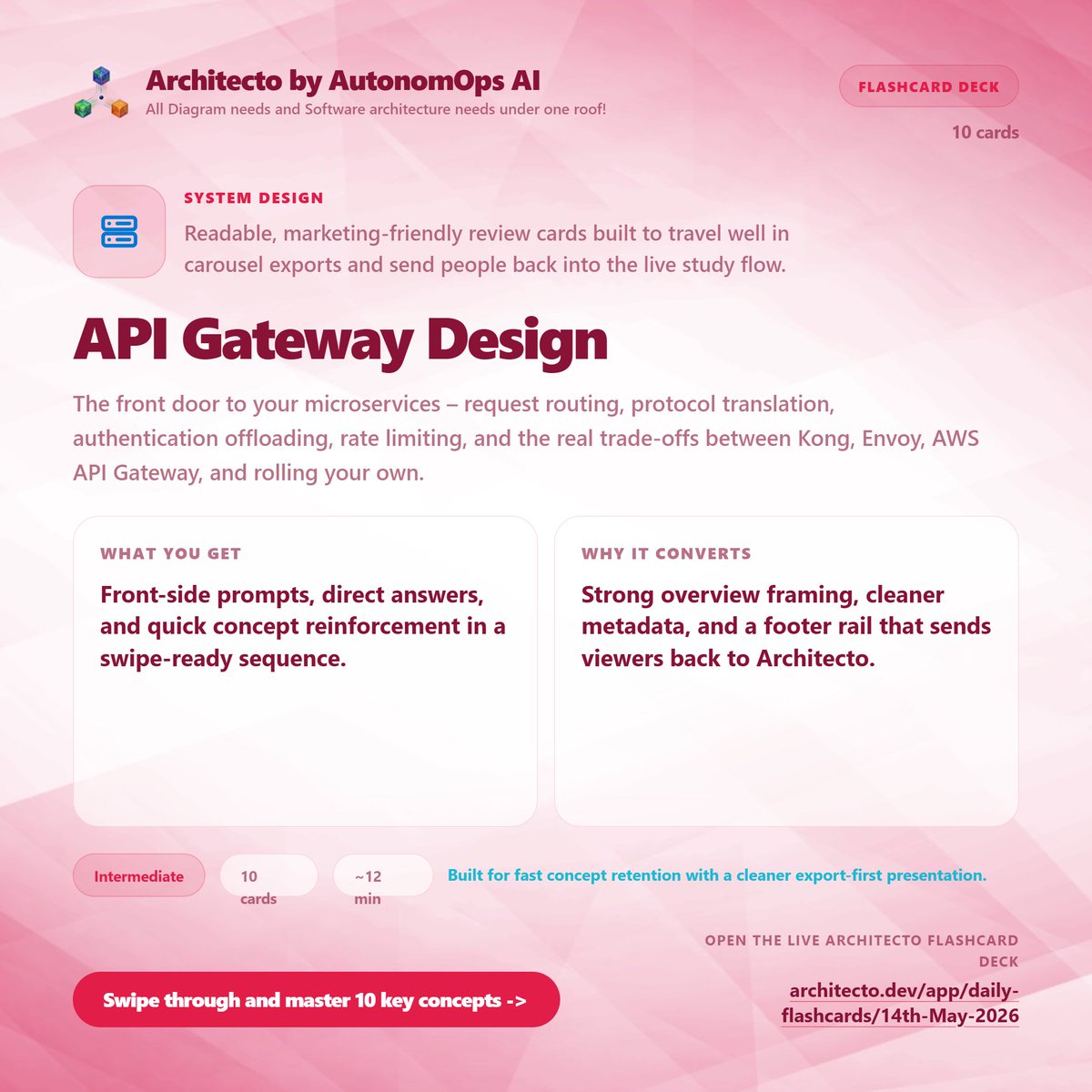 ArchitectoDev's tweet photo. @ArchitectoDev : Your only app to design, review, and document cloud architecture with AI.

Test your System Design knowledge with today's flashcard:

👉 https://t.co/xiAbBd57aT

#systemdesign #microservices #cloudarchitecture  #kubernetes #aws #azure #gcp #architectodev https://t.co/kfMLGYr2A5