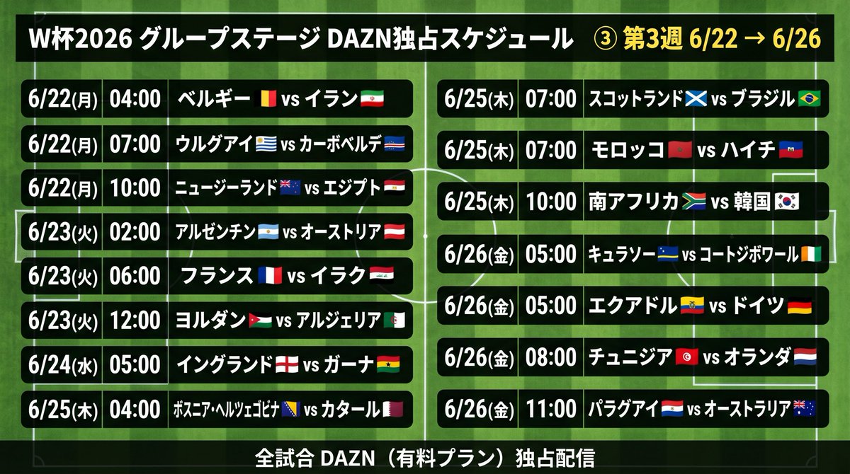 サブスクなび|W杯日程ツール公開中 tweet media