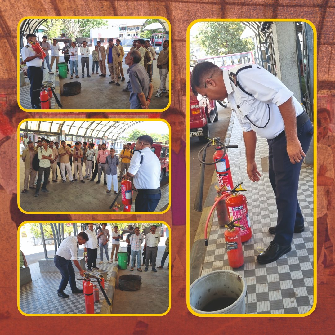 afes_112's tweet photo. Ensuring safety on the move! 🚒 On April 18, 2026, a comprehensive Fire Safety Training session was held at the AMTS Nava Vadaj Akhbarnagar Bus Depo. We are proud to announce that approximately 225 employees were trained in essential life-saving techniques and fire extinguisher https://t.co/7oM6wXRTYu