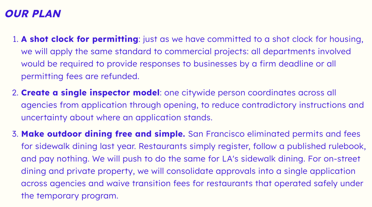 realsaadasad's tweet photo. My favorite part about Nithya's small business plan is that it gets into specifics of what must be changed.

Other candidates just say they will cut "red tape" or just say things will be faster without saying HOW.

That approach is unserious for California's largest city. https://t.co/4gusbusqGh