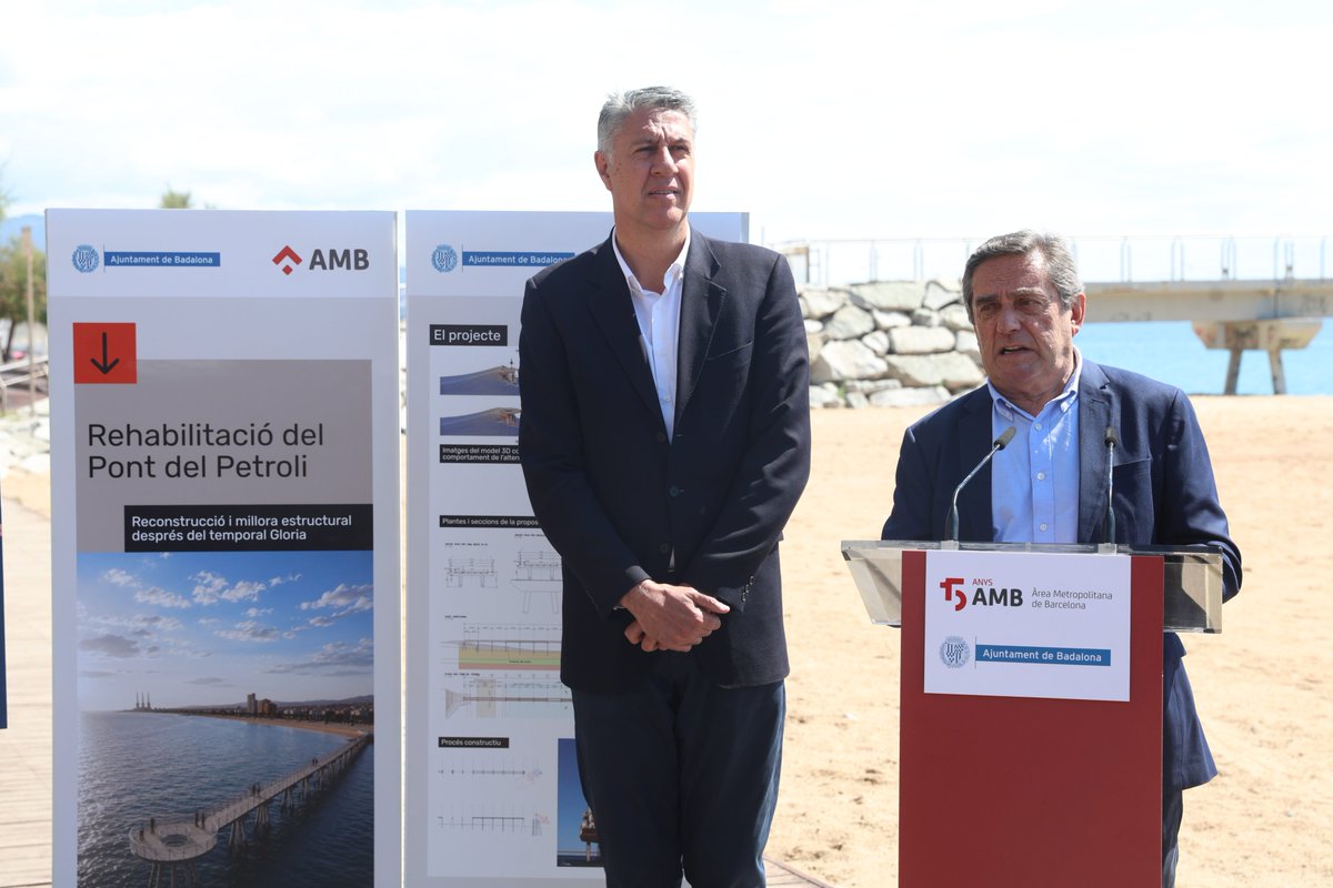 PremsaAMB's tweet photo. [NdP] Comença la rehabilitació del pont del Petroli de Badalona, que serà més resistent a futurs temporals com el Glòria

>> https://t.co/jGv8pl4OEy https://t.co/t8ZNZb5HGi