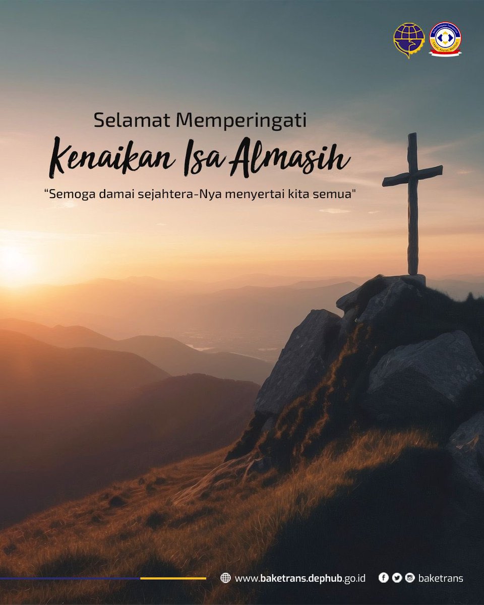 Baketrans's tweet photo. Hari Kenaikan Isa Almasih bukan sekedar perayaan, tetapi menjadi pengingat bahwa selalu ada harapan dan pertolongan untuk semua umat manusia.

Selamat memperingati Hari Kenaikan Isa Almasih bagi #SobatBijak yang merayakan. https://t.co/P1ZMbZzGet