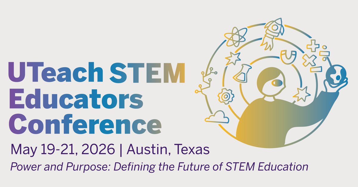 uteachinstitute's tweet photo. The 2026 UTeach STEM Educators Conference is next week, #uteachnation! Get ready to plug into the latest in #STEMeducation, teacher preparation, and a community of like-minded STEM leaders 🎉🤩 Not registered yet? There's still time 👇
Register: https://t.co/LZshUxCaX7 https://t.co/ankMYmhBBX