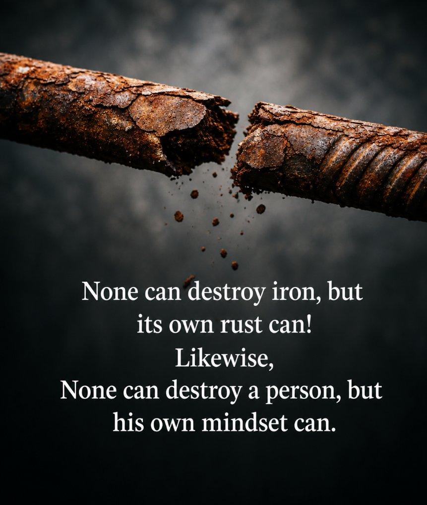 NehaLove28's tweet photo. Don't let your internal "rust" hold you back-your only limit is the one you create in your mind.

#MindsetMatters #InnerStrength https://t.co/rpoMSrcWcT