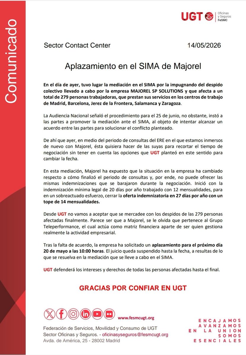 UGT ContactCenter tweet media