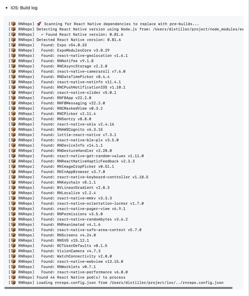 speedynomads's tweet photo. @swmansion Cool looking tool... although wondering if you have any ideas why after implementing it in my RN project and clearly seeing that pre-built artefacts are being pulled in that the actual CI/CD builds times are pretty much exactly the same? https://t.co/GzmcouziDO