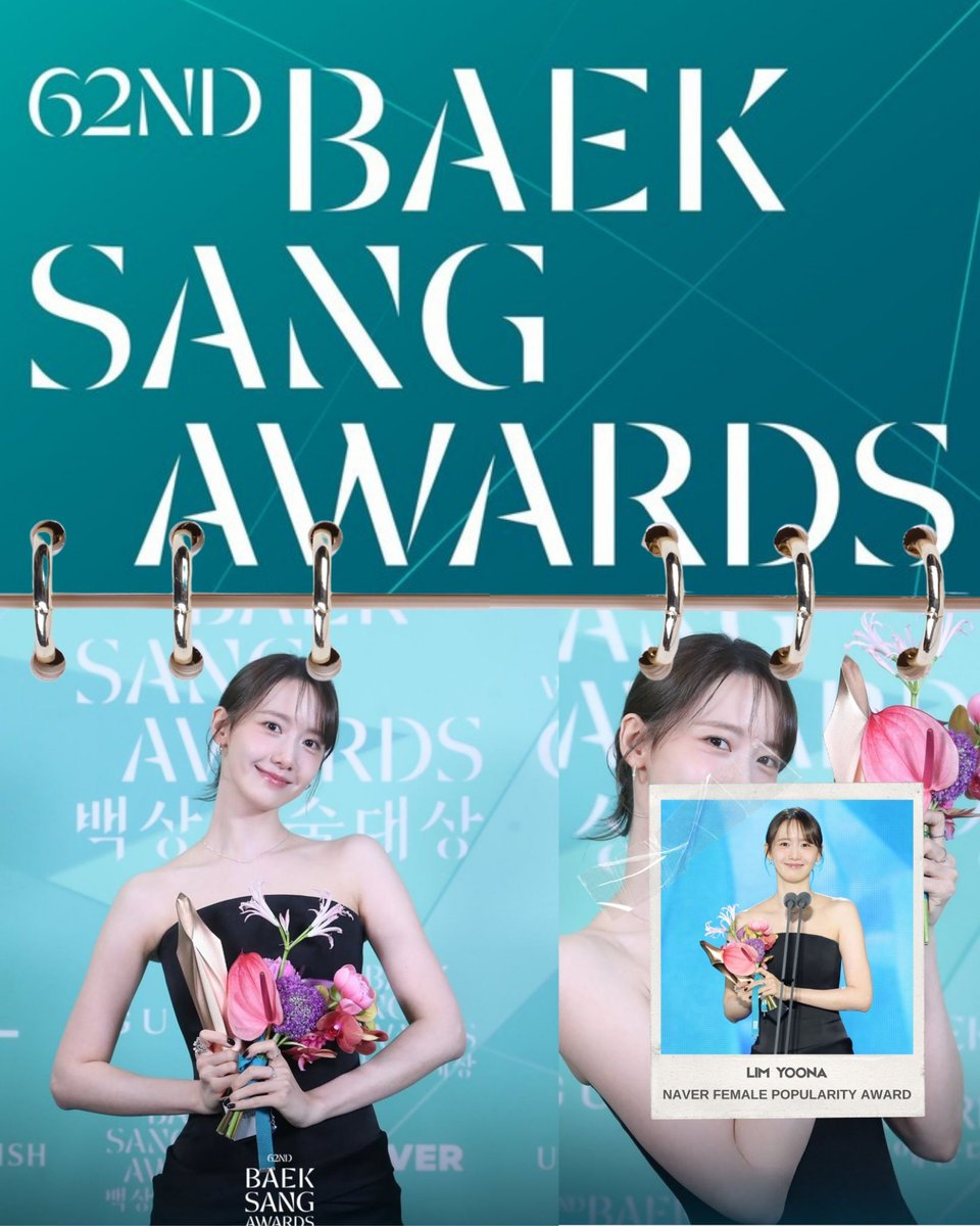 actmires's tweet photo. Congratulations to @yoonaaaIim on receiving Naver Female Popularity Award at 62nd BAEKSANG Awards. This well-deserved honor marks a shining milestone in her journey. May her future shine brighter with every step. https://t.co/IyibSE8e7d