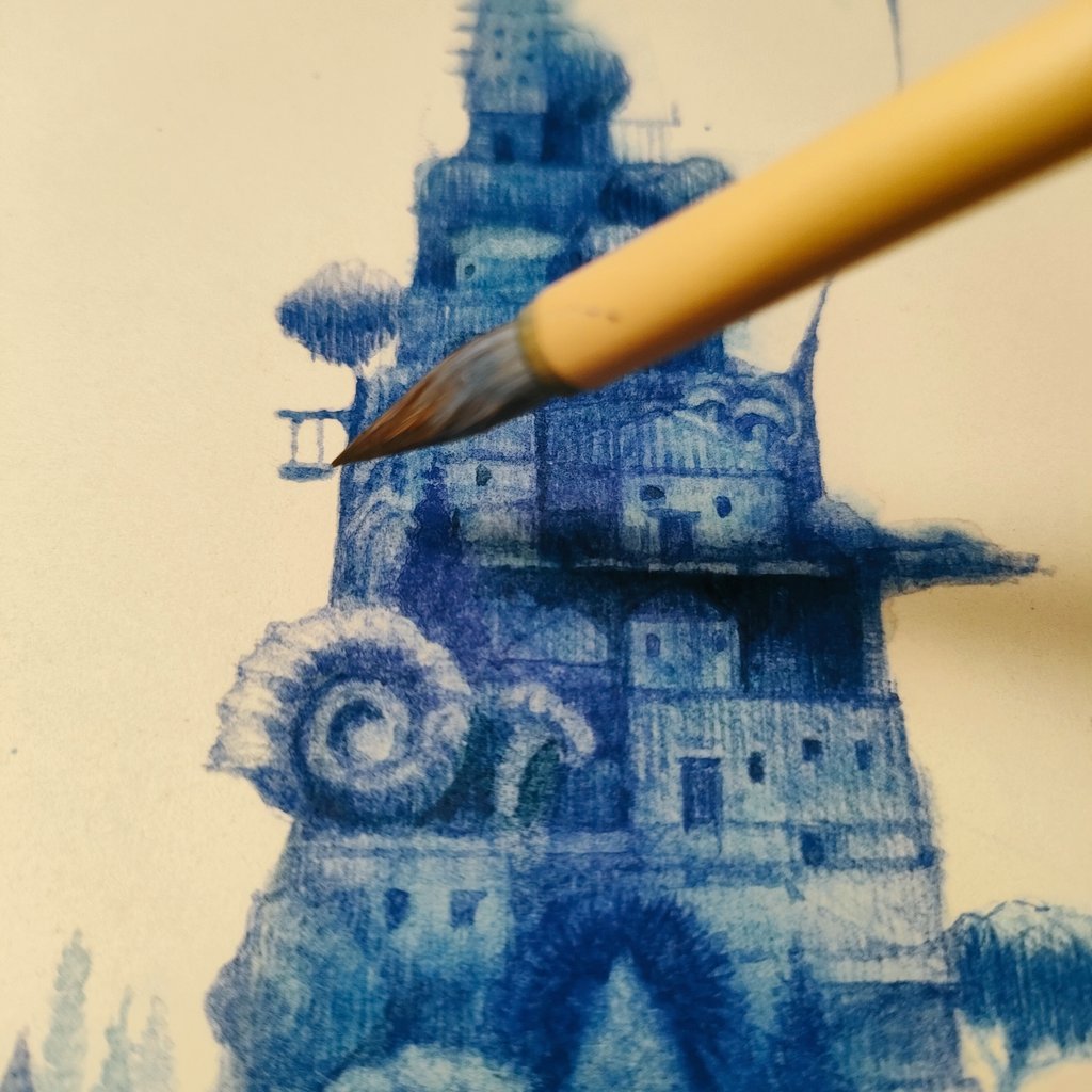 水彩画「太公望」 水彩画「由布岳」 - 石餅太公望日記