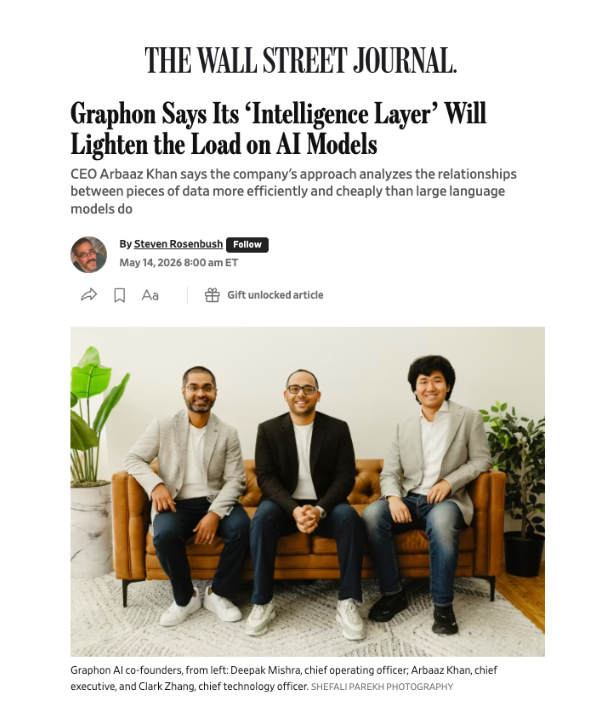 GraphonAI's tweet photo. Graphon is out of stealth today. $8.3M in seed funding.

We’re building the pre-model intelligence layer — the layer that sits before your AI model and maps how data connects.

Every model has a ceiling on what it can process. Your data shouldn’t.

More in @WSJ: https://t.co/q92bgwrgww

Learn more: https://t.co/VAflaectYm