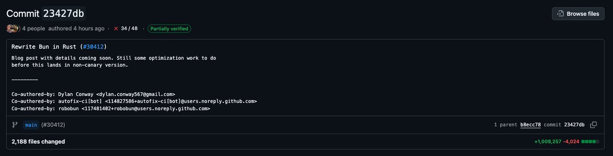 (bun is officially being rewritten in Rust) there are 30+ claude agents ...