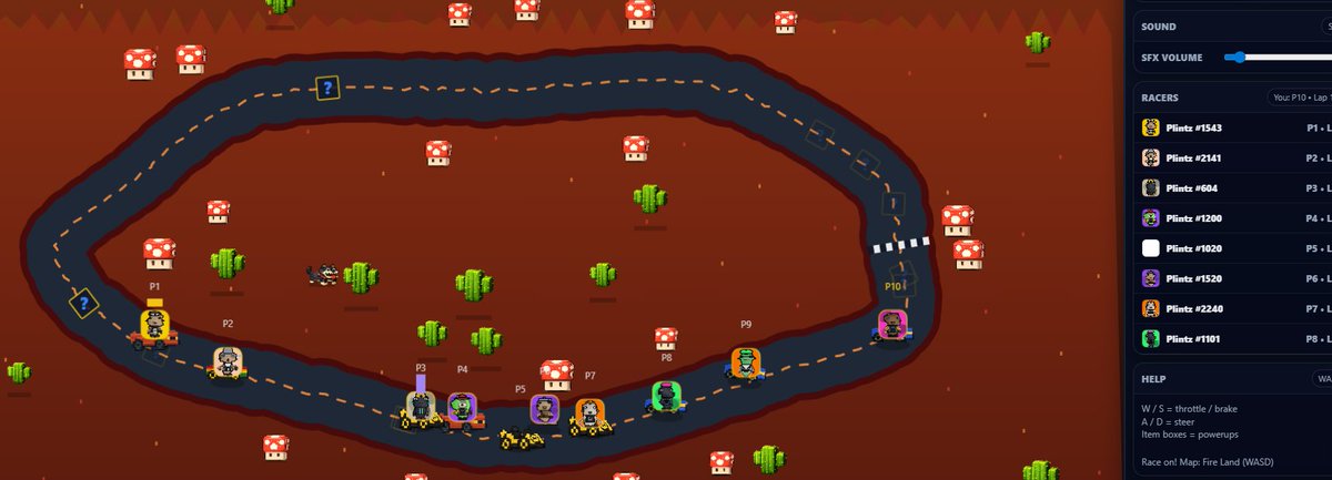 Plintznft's tweet photo. Introducing PlintzKart 🏁

A new racing game where holders can pull their actual Plintz directly from the blockchain and race them in chaotic kart battles across tons of maps &amp; environments.

Your Plintz isn’t just art anymore — it’s your driver. 🚗💨 Launching today! https://t.co/0gi49PnWoF