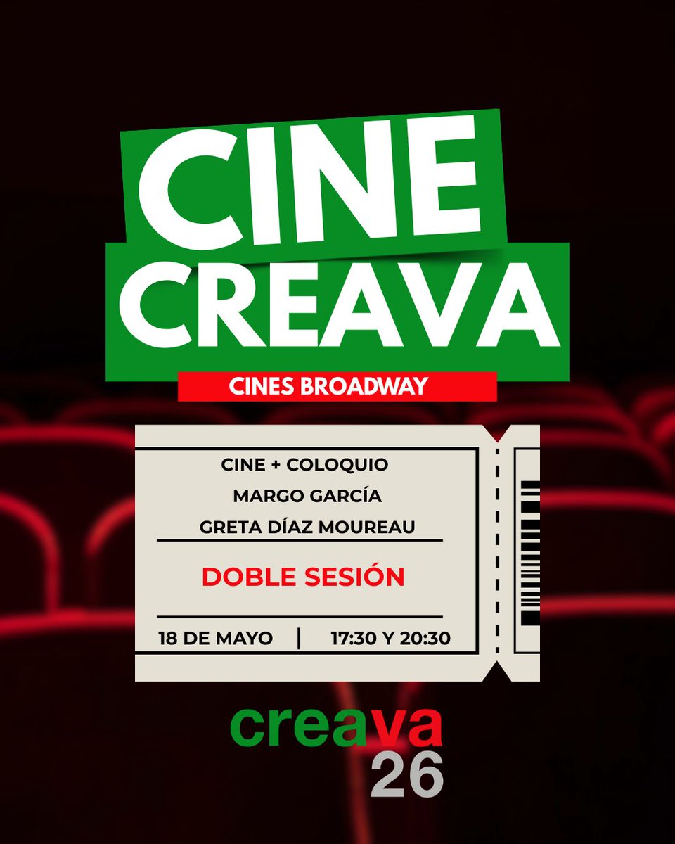 Creart_VLL's tweet photo. ¡Tenemos algo que contaros! 😎

El próximo lunes 18 de mayo, ¡tenemos un planazo que os va a encantar!

#CreaVA26 continúa y lo hace con una doble sesión de cine + coloquio con Margo García y Greta Díaz Moreau 🎥🎬

ℹ️ +INFO en https://t.co/3WlIfKaKig https://t.co/XsQ5xJ4qdB