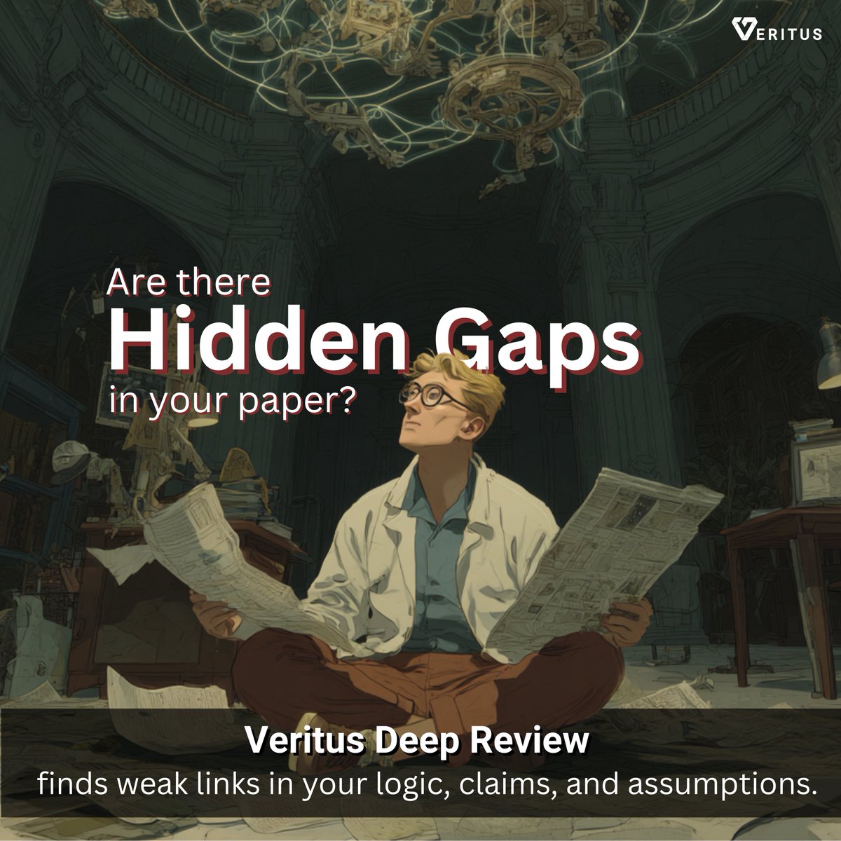 VeritusAi's tweet photo. Researchers spend 6 to 9 months working on a paper, refining ideas, running analyses, and tightening arguments.

Then the peer-review comments arrive.

And suddenly they spot the thing you missed for months: an assumption that wasn't made explicit, a claim that didn't fully hold, or a gap in the logic that looked fine.

@VeritusAI’s Deep Review stress-tests your paper across:
• claims
• evidence
• methods
• argument structure

So you catch the weak links before peer review does.

Check your draft before reviewers do with Veritus[dot]ai.