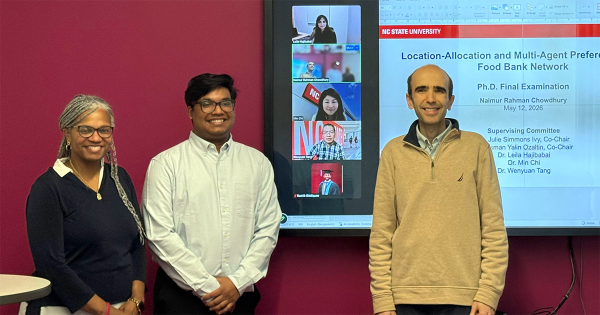 NCStateISE's tweet photo. Congratulations to  Naimur Rahman Chowdhury for successfully defending his dissertation  yesterday. He is the newest doctor in the ISE Department!!! Well done,  Dr. Chowdhury. https://t.co/aPXUp5FFTJ
