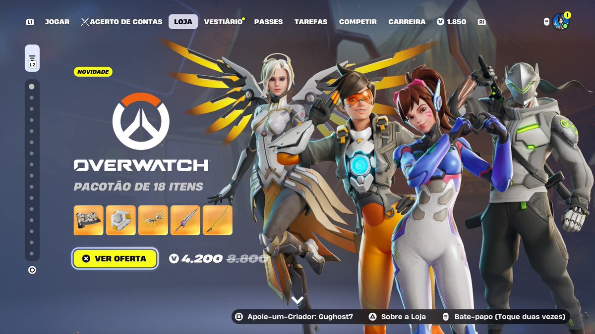 Gughost77's tweet photo. Bom dia 

 É estranhamente bom poder ver essa Collab acontecendo, é até melhor poder ver os personagens aqui no Fortnite 

Vou fazer um ou dois posts de fotos hoje 
Se for comprar algo 
Apoie Gughost7 
#ad #Fortnite https://t.co/c1wQJZDdn0