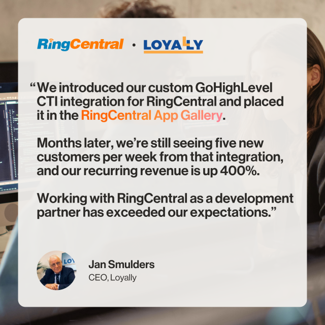 DatamartMA's tweet photo. Loyally was getting fewer than 2 new customers a month. Now it's 5 every week, and recurring revenue is up 400%. How did they do it? They built their CTI integrations on RingCentral App Connect, listed them in the App Gallery, and turned a visibility... https://t.co/r4DeblC4Fk https://t.co/0YiQAeBGEV