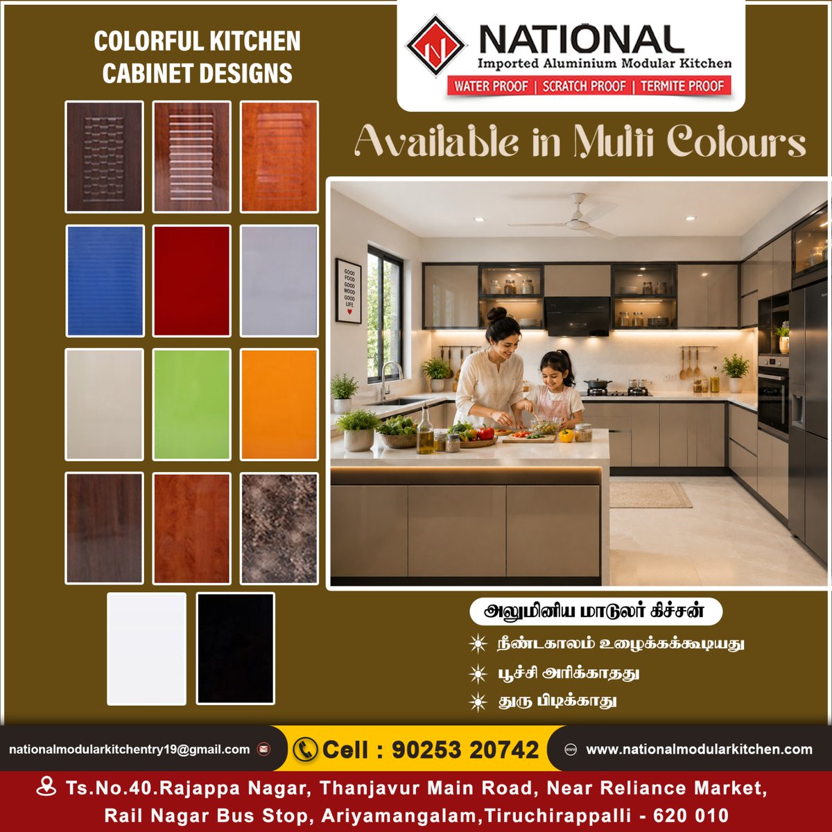 ModularNational's tweet photo. 𝐀𝐯𝐚𝐢𝐥𝐚𝐛𝐥𝐞 𝐢𝐧 𝐌𝐮𝐥𝐭𝐢 𝐂𝐨𝐥𝐨𝐮𝐫𝐬

𝑵𝒂𝒕𝒊𝒐𝒏𝒂𝒍 𝑰𝒎𝒑𝒐𝒓𝒕𝒆𝒅 𝑨𝒍𝒖𝒎𝒊𝒏𝒊𝒖𝒎 𝑴𝒐𝒅𝒖𝒍𝒂𝒓 𝒌𝒊𝒕𝒄𝒉𝒆𝒏
https://t.co/D0NOgHLTj3 : 40,Rajappa Nagar, Thanjavur Main Road,
Rail Nagar Bus Stop, Ariyamangalam
Tiruchirappalli-620010.
90253 20742. https://t.co/KyvZHlVSBU