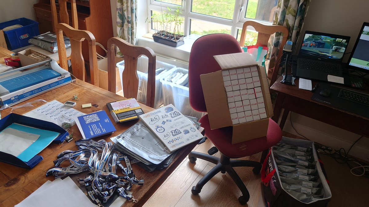 1stTickets's tweet photo. @RSL_Studio Watching N24 feed whilst packing Le Mans ticket packs with RLM radios https://t.co/izC6usBplZ