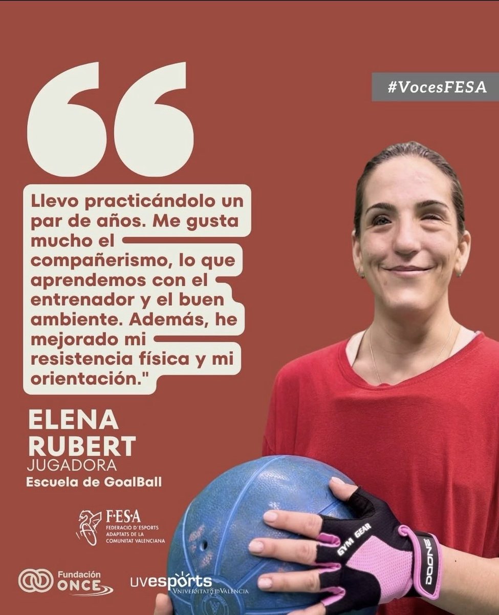 FESAVALENCIA's tweet photo. 🎙️ #VocesFESA

Cada historia muestra una forma única de vivir el deporte. 💙

Hoy conocemos a Elena Rubert, quien nos habla de lo que ha encontrado en este deporte en estos años.

#Goalball #DeporteAdaptado #SomosFESA https://t.co/NQE3WFTtpa