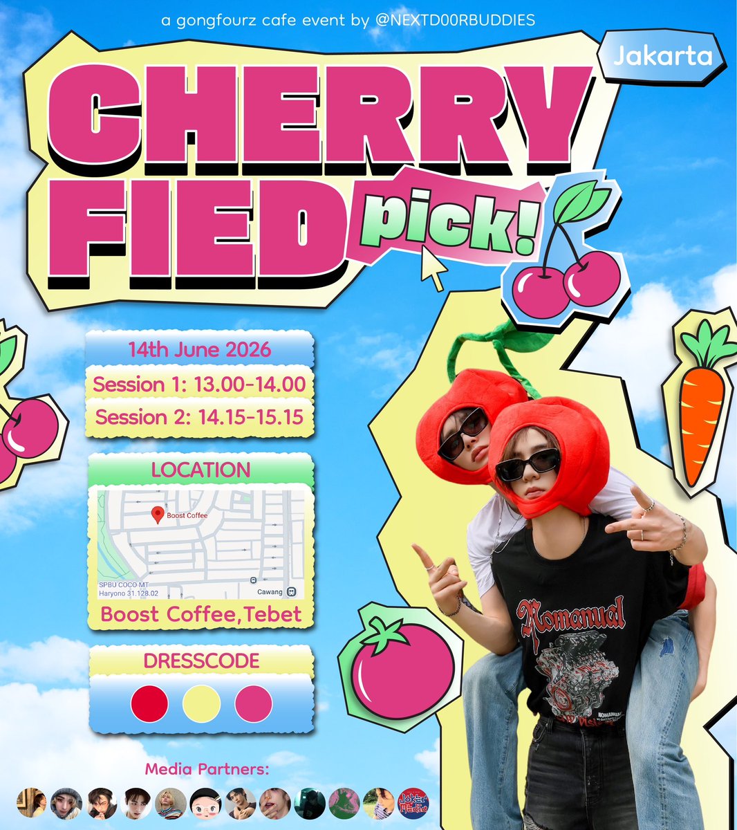 NEXTD00RBUDDIES's tweet photo. 🍒 Cherryfied Pick: Jakarta! 🍒

Let’s get creative and colorful! Join our Painting Workshop where we’ll turn our sweetness into art. 🎨✨ Ready to paint the town cherry-red with GFZ?

RSVP : 
★ Session 1 : https://t.co/kuqG1uFqC3
★ Session 2 : https://t.co/riCxy6clq9 https://t.co/jzds3f0bjs