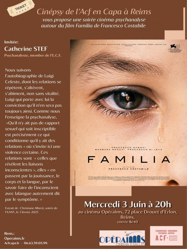 acf_capa's tweet photo. Cinépsy à Reims! Le 03 juin 2026.
Comment faire quand il n'y a pas de rapport sexuel inscriptible qui conditionne les relations? Tout est à inventer, à bricoler.
👉https://t.co/uzcTPNPz4C https://t.co/pJf26NME6N