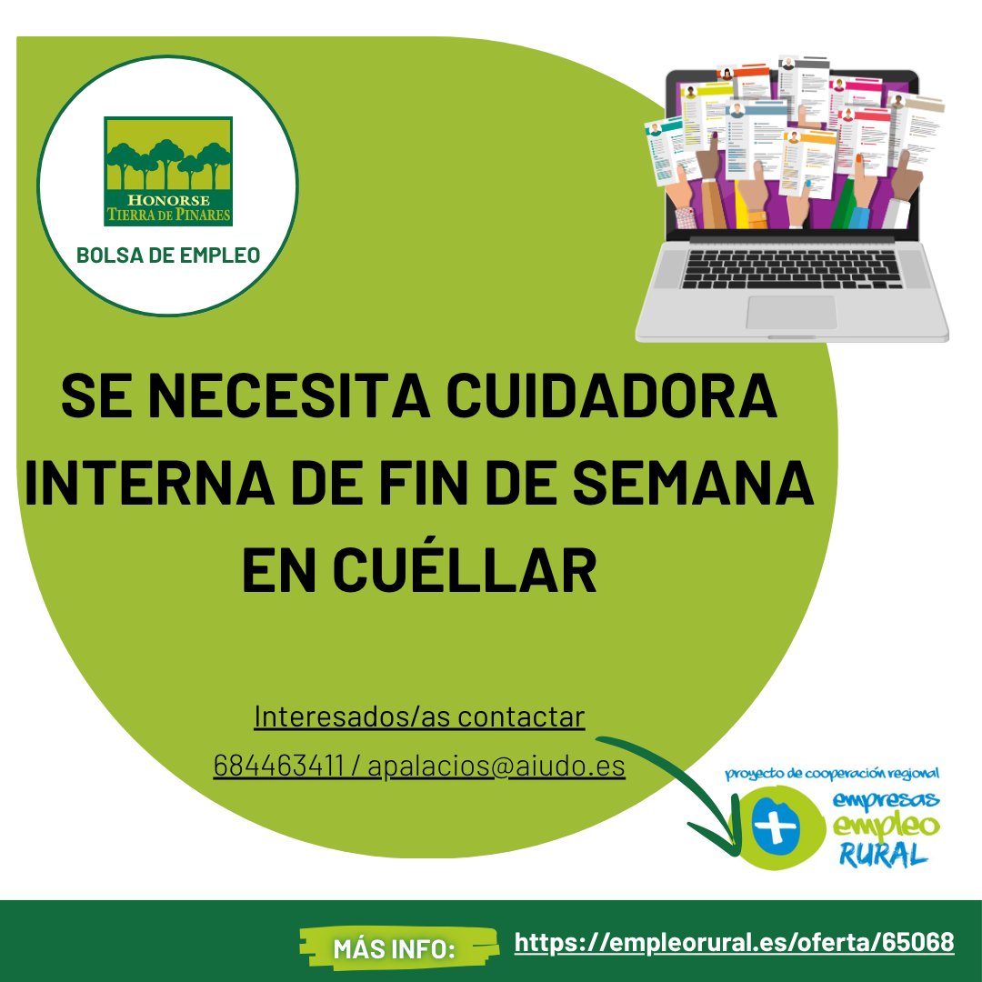 HTPinares's tweet photo. ❗️Oferta de empleo en Cuéllar https://t.co/goKgbq9JpN