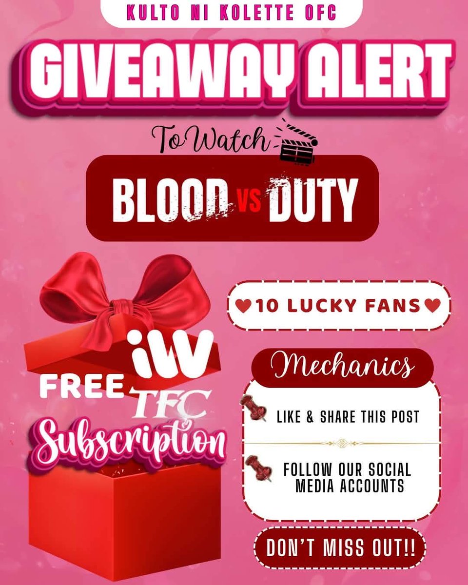 knk_ofc's tweet photo. GIVEAWAY ALERT, MOONSTERS! 🌙✨

Want to watch #BloodvsDuty ad-free? 
This is your chance!

We’re giving away free iWantTFC subs to 10 lucky fans. 

Just follow the mechanics and join — don’t miss out! 

Winners get to enjoy the full experience uninterrupted.🔥

All for #Kolette https://t.co/yeoC9d4jQb