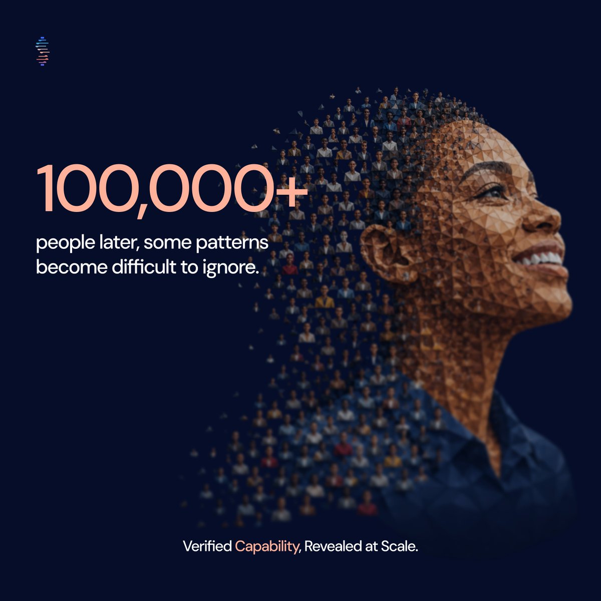 skilladderai's tweet photo. 100,000 assessments. Each one shaped a real hiring decision.

Verified Capability means multiple instruments, multiple signals, one population-calibrated score, not a single test with a number attached.

See how verification works at https://t.co/L4xTak05Dd https://t.co/hAjqpJ8J0d