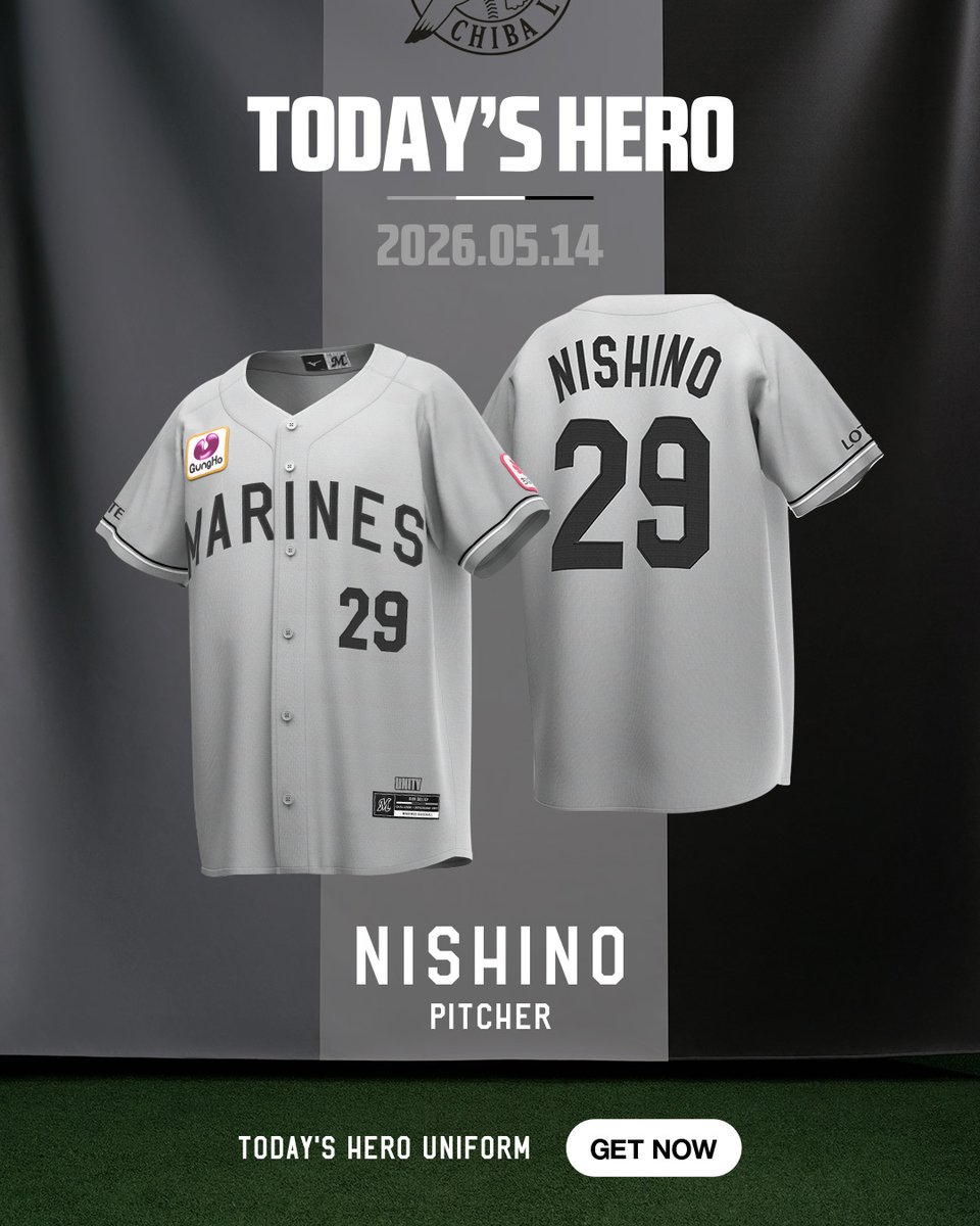 千葉ロッテマリーンズ　西野勇士　実使用　ユニフォーム　支給　ロッテ　プロ野球
