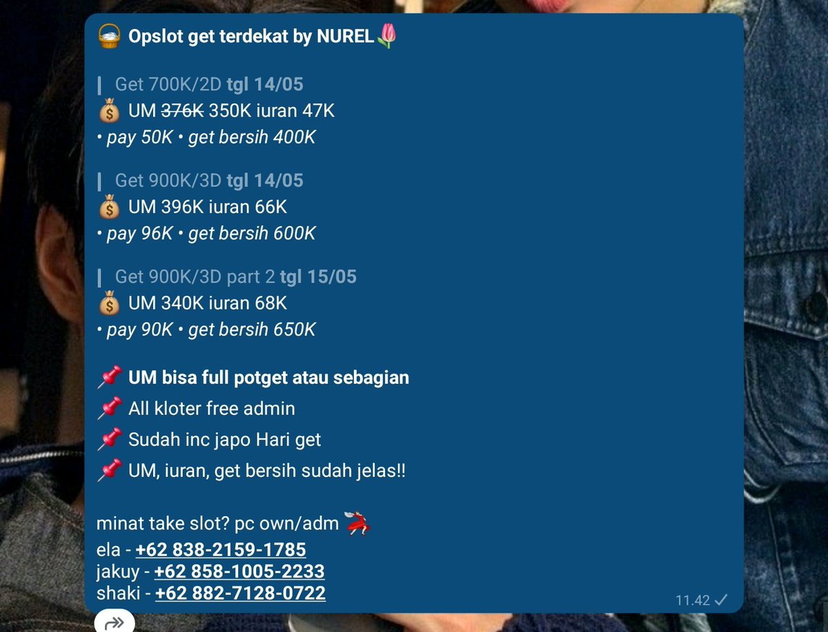 seraphinewpvs's tweet photo. hayyie nurelicious 👋🏻👧🏻🌷 avail #arisan get today nom 900k/3d iuran 66k um 396k pay 96k get bersih 600k nih bubbs .. 💭🎀 yuk yang mau ngajuin bisa pc pc akuww 🙇🏻‍♀️🫵🏻‼️ #zonauang #bealanja O66

arisan by nurell 🍓
( 🔗 https://t.co/L9IvImJ3rG )

t. tawarin need ba https://t.co/7fVRlCrUSu