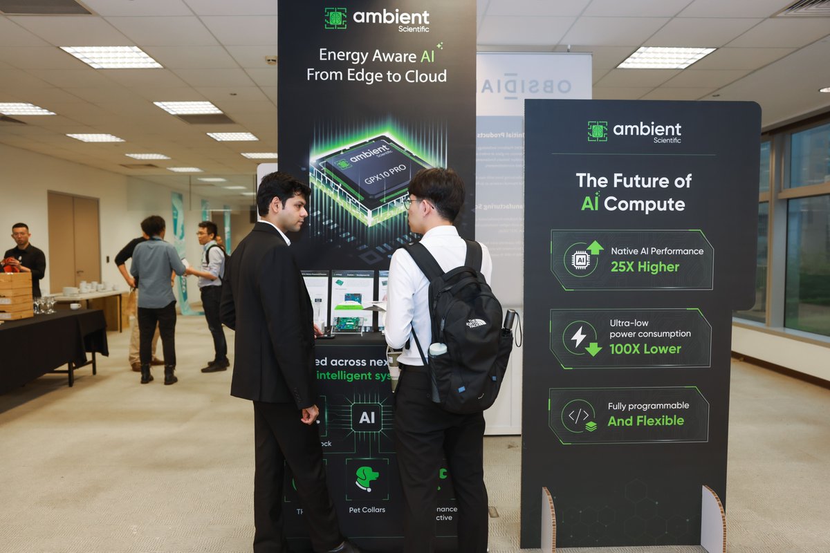 AmbientScient1's tweet photo. Great experience at the LITEON+ demo day, 2026
A powerful ecosystem of startups, partners, and innovators driving AI toward real-world impact. 
AI focus is shifting, and Ambient Scientific is leading with AI processors built to deliver ultra low power AI.
https://t.co/B30WLF57C5 https://t.co/wMcH7ic5Kj