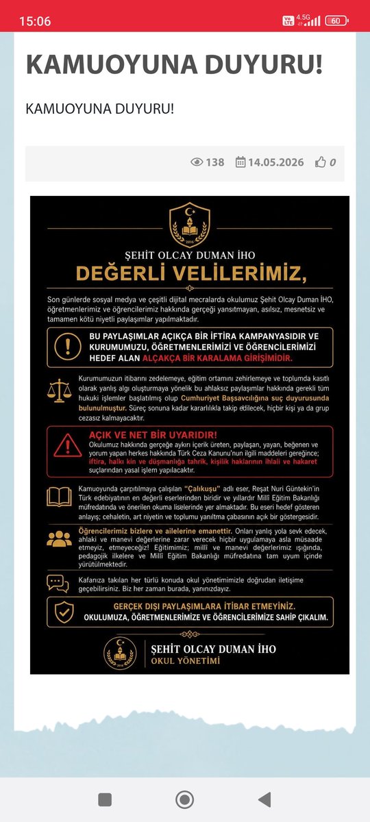 dindersinet's tweet photo. @ahmetkerem_t @tcmeb @Yusuf__Tekin Okulu aramadan yada web sayfasına bakmadan haber yapmak ne kadar doğru? Yalan haber üzerinden  insanların onurunu zedelemeyin.
Zandan sakınmayı emreden ayet, Kur'an-ı Kerim'in Hucurât Suresi 12. ayetidir [49:12]. Ayet https://t.co/6wBMyKi9jI