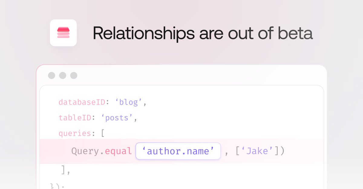 Database relationships in Appwrite are officially out of beta ⚡ ...