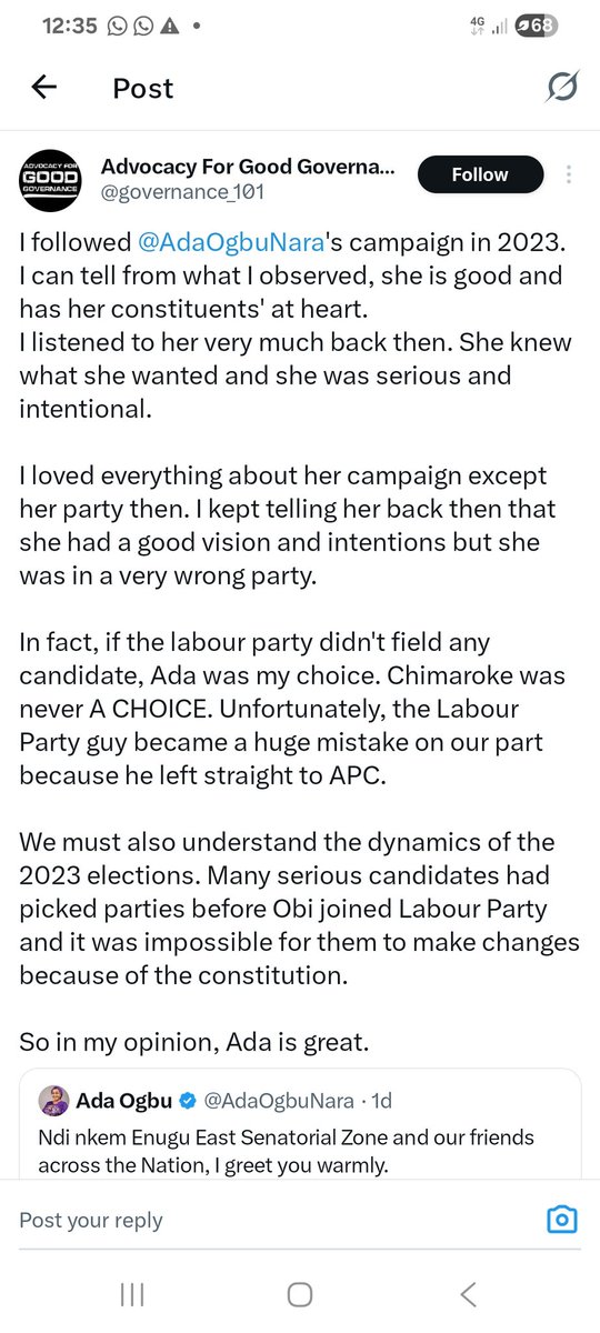 AdaukwuA's tweet photo. @Omatune @nwokoma_ch97936 @governance_101 @AdaOgbuNara She has been Peter Obi's die-hard supporter even when she was in APC. Some of them are paid mercenary by Kelvin Chukwu because they're so afraid of the woman knowing she'll definitely win against them all. They called her names because of P.O and fought her but she stood tall. https://t.co/acxMnQ4iGK