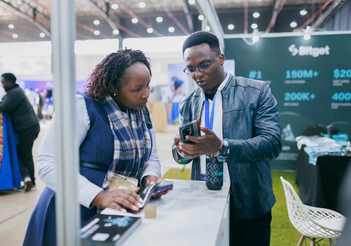 BitgetAfrica's tweet photo. Nairobi, we’re here! 🇰🇪

Day 1 @KBCC_01 is officially underway, and the energy at our booth has been incredible 🔥

Stop by to connect with the Bitget team, explore exciting partnership opportunities, and win amazing prizes! 

#EventwithBitget #KBCC2026 https://t.co/GpB3zpYER8