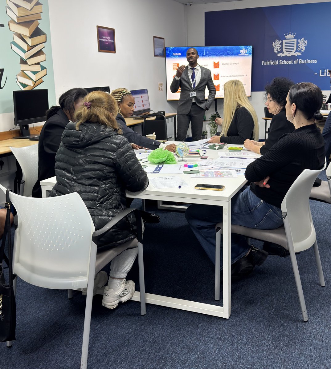 FSBSOCIAL's tweet photo. As part of #MentalHealthAwarenessWeek, our #FSBDigbeth students came together on campus for a relaxing wellbeing session featuring colouring activities, mental health discussions on action from Dr Abolaji Azeez.
#FSBCommunity #StudentWellbeing #MentalHealthMatters #MHAW https://t.co/QXsRXAmUGf