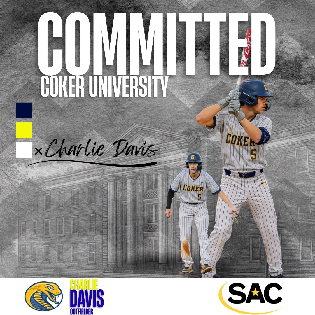 ACSLionBaseball's tweet photo. Let’s go, CD!! 💪🏼🦁💪🏼

Incredibly proud of our guy, @CharlieDav3811 ❤️🖤
@CokerU_Baseball is getting a good one https://t.co/9ZdwCm78zJ