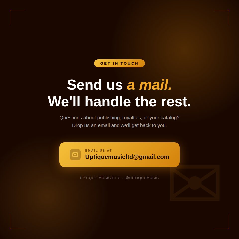 uptiquemusic's tweet photo. Uptique Music handles publishing admin, royalties collection &amp; catalog management for African music creatives.
Send us a mail to access our services 📧 https://t.co/LKPuMp3nIf