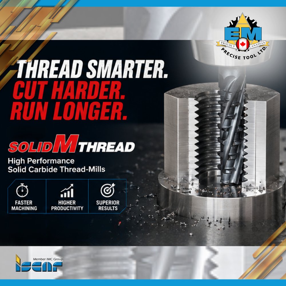 EMPrecise's tweet photo. THREAD SMARTER. CUT HARDER. RUN LONGER.

https://t.co/blT3IZclbj

#ISCAR #ThreadMill #SolidMThread #Machining #CNC #Manufacturing #Metalworking #CanadianManufacturing #MachineShop #Tooling #Productivity #Threading #CarbideTools #EMPreciseTool #MadeForShops #ShopFloorSolutions https://t.co/1gPupXpOc3