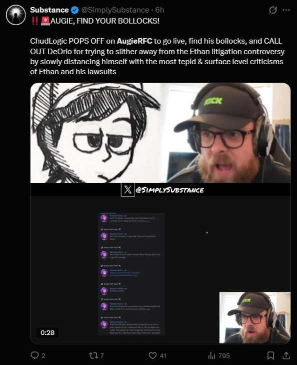 MuddleOf's tweet photo. Augie's on the verge of self implosion and it's his own damn fault.

All he had to do was grow a fucking spine and tell these people trying to burn the bridge between him and Nick to eat shit but somehow that was too difficult.

Hate to say it but I literally called this lol https://t.co/gTRmTJ70xG